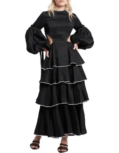 Aje  Gracious Cut Out Dress Black Size 6