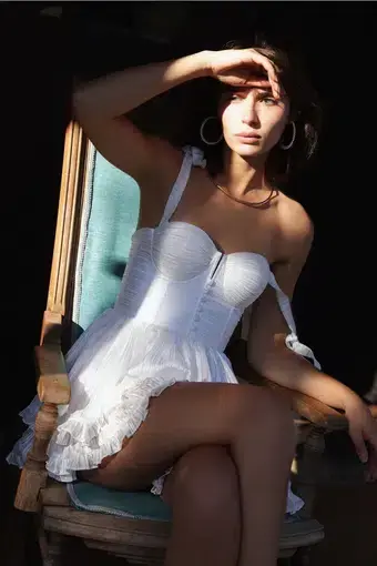Adeirlina  Fragrant Jasmine Mini Dress Pearl White Size 8