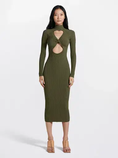 Dion Lee Figure 8 Reversible Dress Green Size S/AU 8