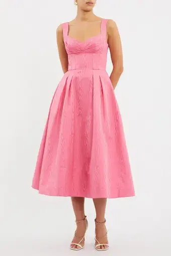 Rebecca Vallance Carmelita Midi Dress Pink Size AU 8
