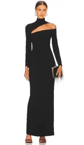 Solace London Ares Maxi Dress Black Size AU 8