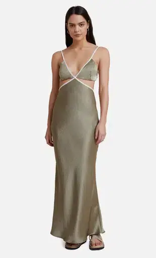 Bec & Bridge Veronique Maxi Dress Sage Green Size 8
