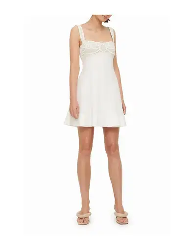 Clea Dallas Lace Mini Dress White Size S/AU 8