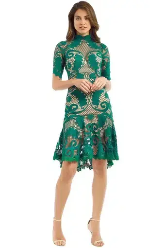 Thurley Babylon Lace Dress Green Size AU 12