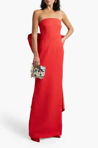 Rebecca Vallance Calla Gown Bow Embellished Red Size 10