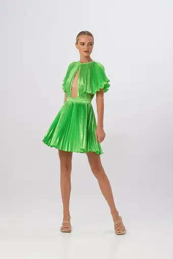 L'idee Theatre Mini Dress Neon Lime Size 6