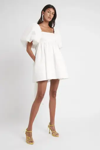 Aje Casabianca Puff Sleeve Mini Dress Ivory Size 4