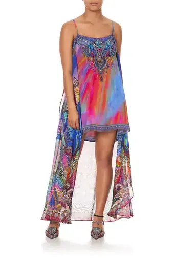 Camilla Psychedelica Mini Dress With Long Overlay Multi Print Size 10