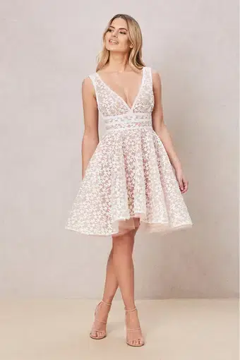 Nadine Merabi Daisy Mini Dress White Size 8