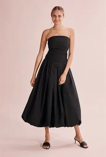 Country Road Strapless Bubble Dress Black Size AU 10