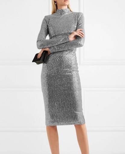 Rebecca Vallance Andree Sequinned Lurex Midi Dress Size 8 