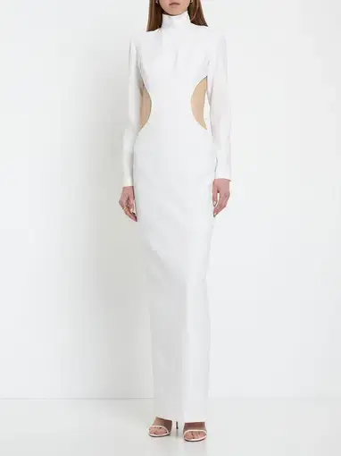 Monot Cut Out Backless Crepe Dress White Size 6