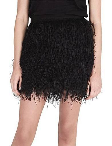 Aje Black Feather Skirt Size 12