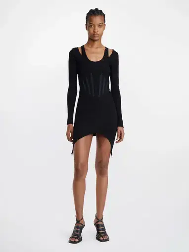 Dion Lee Fin Rib Corset Mini Dress Black Size 10