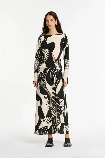 Sir The Label Realisme Twist Maxi Dress Print Size 1 / AU 8