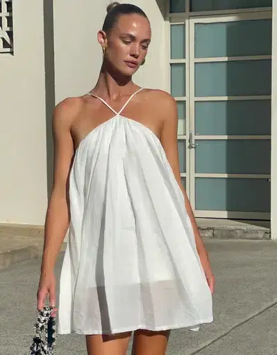 Hansen & Gretel Paolo Backless Mini Dress White Size XS / AU 6