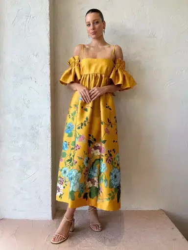 Alemais Dana Midi Dress Marigold Size 10