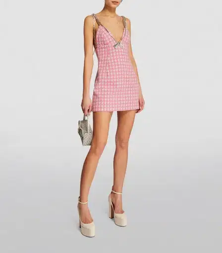Área NYC Deco Bow Mini Dress Pink/Print Size 8