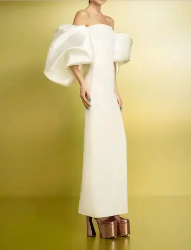 Solace London Pia Maxi Dress in Cream Size 10