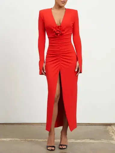 Effie Katz Rosita Midi Dress Red Size 10