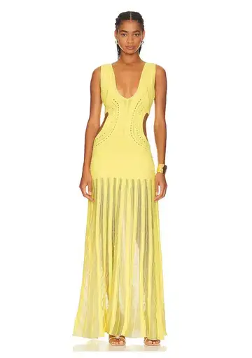 Ronny Kobo Asa Maxi Dress Light Chartreuse Size M / AU 10