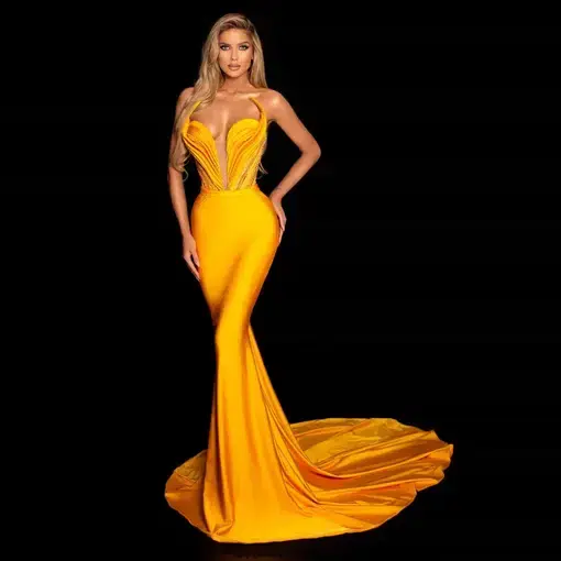 Albina Dyla Yellow Corset Dress Size M/AU 10