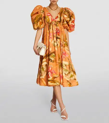 Anouki Cotton Floral Maxi Dress Floral Size 8