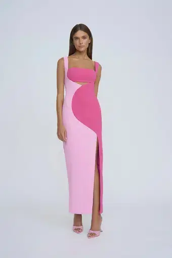By Johnny Caterina Two Tone Curve Midi Pink Size AU 8