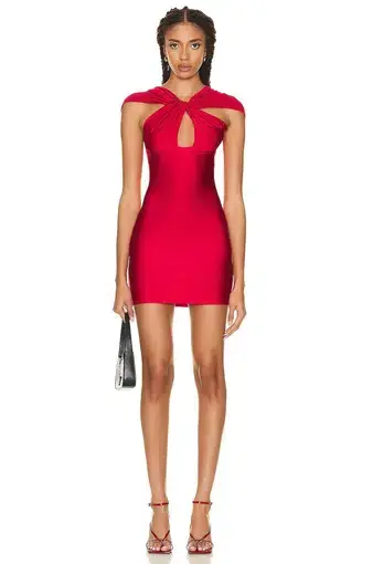 Coperni Cut Out Twisted Mini Dress Red Size XS / AU 6
