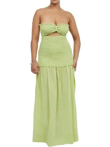 Bec & Bridge Solstice Strapless Maxi Dress Lime Size 8
