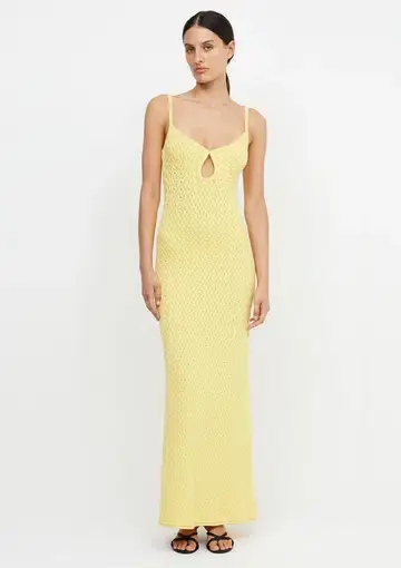 Bec & Bridge Effie Knit Key Maxi Dress Daffodil Yellow Size 6