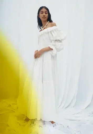 Aje Idealism Gathered Maxi Dress White Size 8