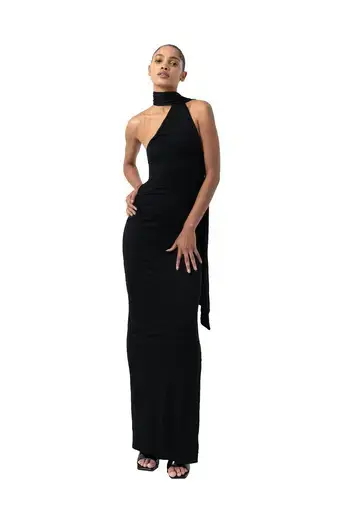 Khanum's Kara Scarf Maxi Dress Black Size XS / AU 6