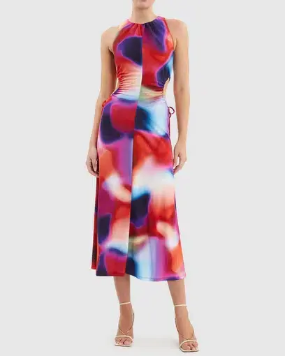 Rebecca Vallance Del Prado Cut Out Midi Dress Multi Size 10