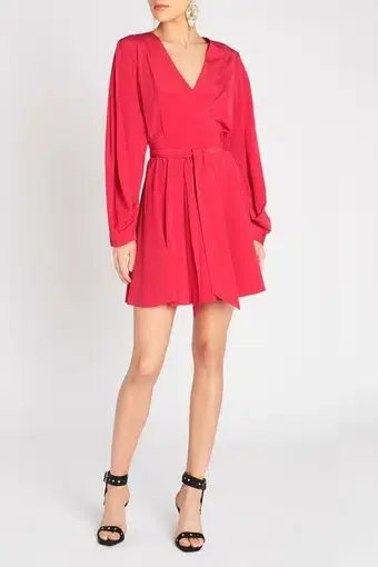 Sass & Bide Silver Moon Wrap Mini Dress Red Size 12