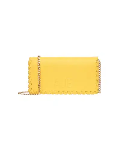 Aje Jour Leather Clutch Bag Yellow