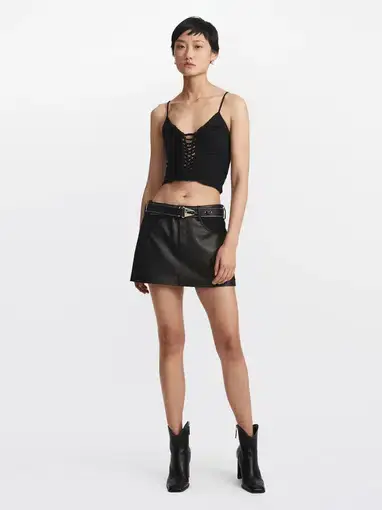 Dion Lee Leather Combo Mini Skirt Black Size small / AU 8