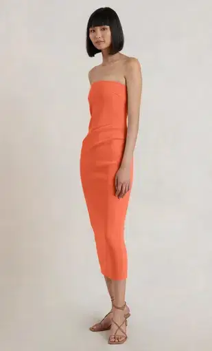 Bec & Bridge Karina Strapless Midi Dress Orange Size AU 8