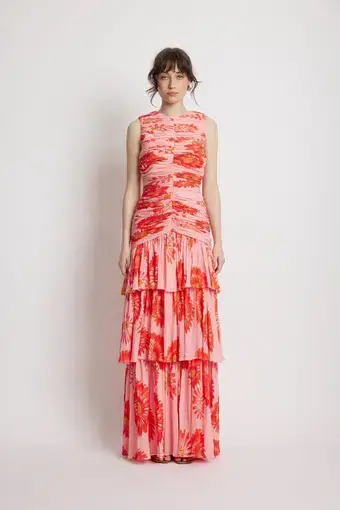 Sunset Lover Wildflower Full Length Dress Print Size 8 