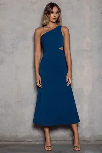 Elle Zeitoune Marissa Midi Dress Blue Size AU 10