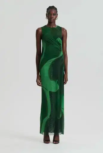 Scanlan Theodore Italian Watercolour Print Dress in Safari Green
Size 8