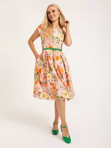 Review Avant Gardens Dress Blush Floral Size AU 12