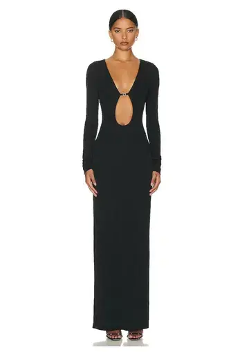 Helsa Matte Jersey Cut Out Dress Black Size 8