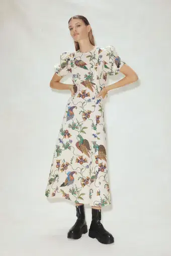 Alemais Birdie Midi Dress Print Size 8