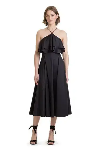 Country Road Black Halter Ruffle Dress Black Size 10