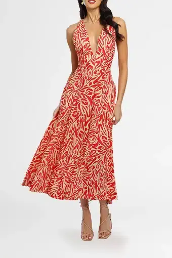Nicholas Haisley Dress Print Red Size 16
