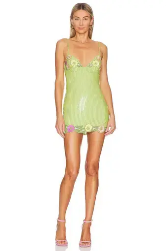 Majorelle Cal Embellished Mini Dress Green Size 8 