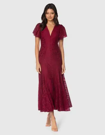Pilgrim Valentine Dress Burgundy Size 8