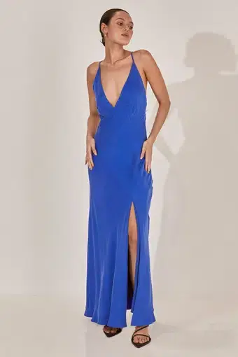 Sovere Arlo Midi Dress Blue Size 6