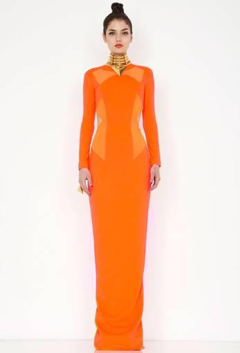 AQ/AQ Del Ray Orange Backless Maxi Dress Size 12